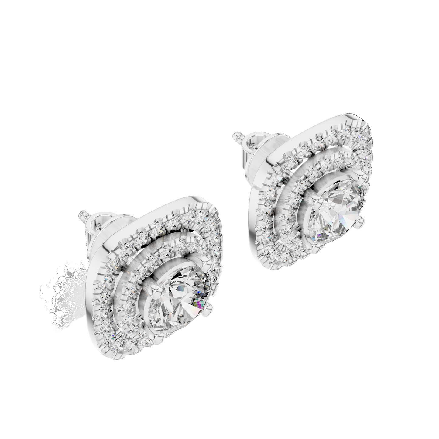 3.89 CT Total Lab-Created Diamond Earrings | VVS-VS EF Clarity | 18KT, 14KT, 10KT Gold & 925 Silver | Moissanite & Rose, Yellow, White Gold Options