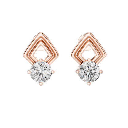 2.5 CT Round Brilliant Cut Lab Diamond Earrings | VVS-VS EF Clarity | 18KT, 14KT, 10KT Gold & 925 Silver | Rose, Yellow, White Gold & Moissanite Options