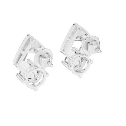 2.5 CT Round Brilliant Cut Lab Diamond Earrings | VVS-VS EF Clarity | 18KT, 14KT, 10KT Gold & 925 Silver | Rose, Yellow, White Gold & Moissanite Options