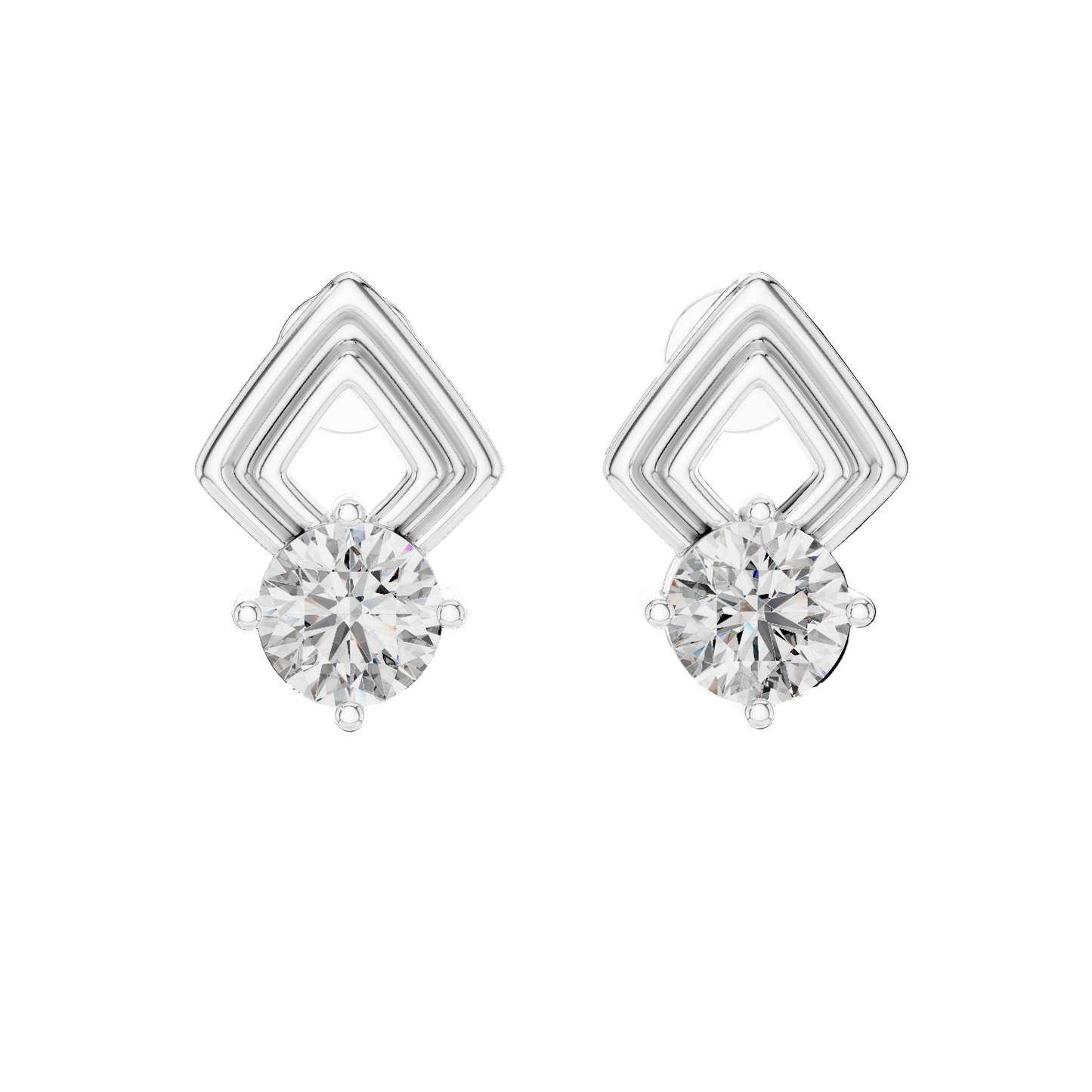 2.5 CT Round Brilliant Cut Lab Diamond Earrings | VVS-VS EF Clarity | 18KT, 14KT, 10KT Gold & 925 Silver | Rose, Yellow, White Gold & Moissanite Options