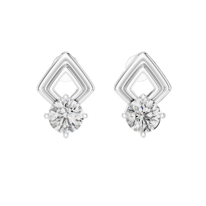 2.5 CT Round Brilliant Cut Lab Diamond Earrings | VVS-VS EF Clarity | 18KT, 14KT, 10KT Gold & 925 Silver | Rose, Yellow, White Gold & Moissanite Options