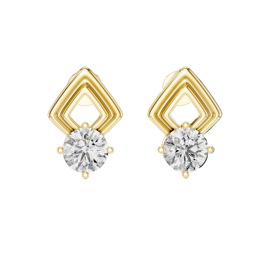 2.5 CT Round Brilliant Cut Lab Diamond Earrings | VVS-VS EF Clarity | 18KT, 14KT, 10KT Gold & 925 Silver | Rose, Yellow, White Gold & Moissanite Options