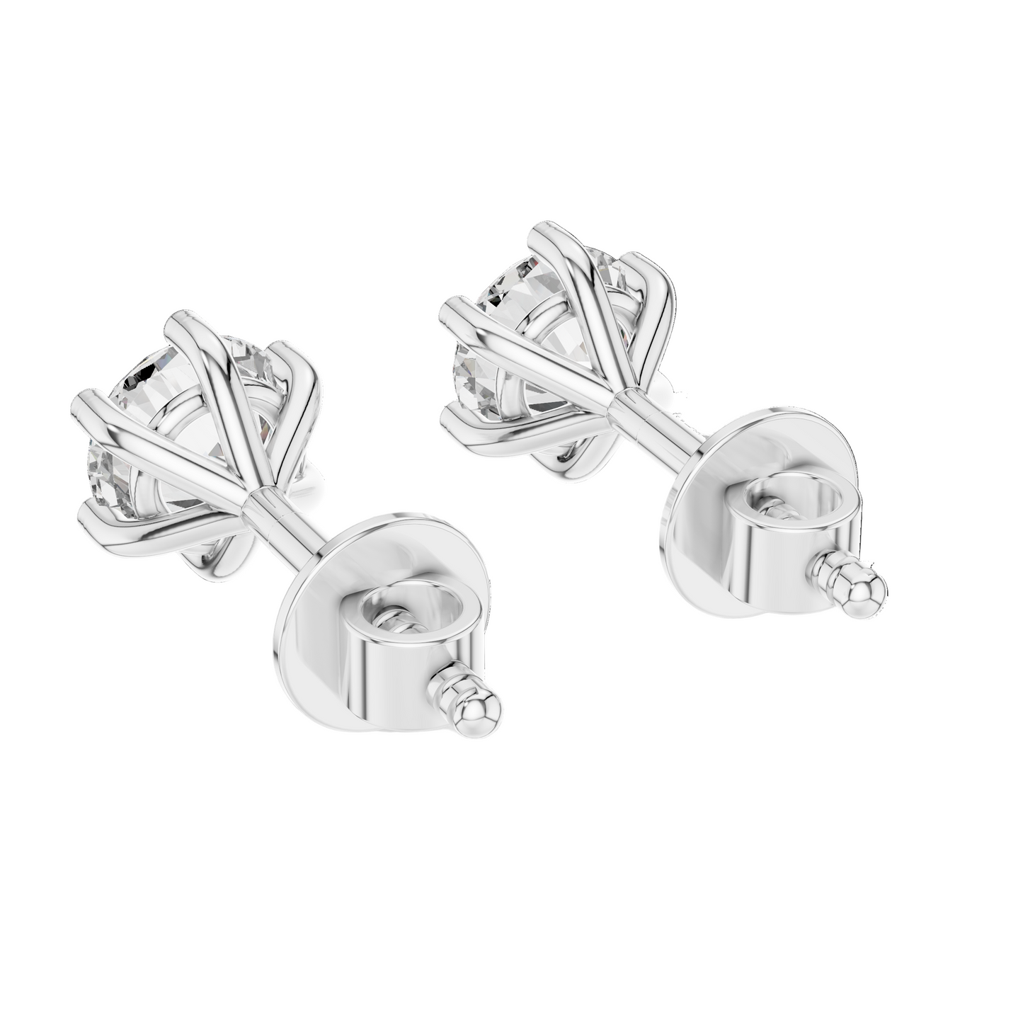 1.22 CT Lab-Created Diamond Stud Earrings | VVS-VS EF Clarity | 18KT, 14KT, 10KT Gold & 925 Silver | Rose, Yellow, White Gold & Moissanite Options