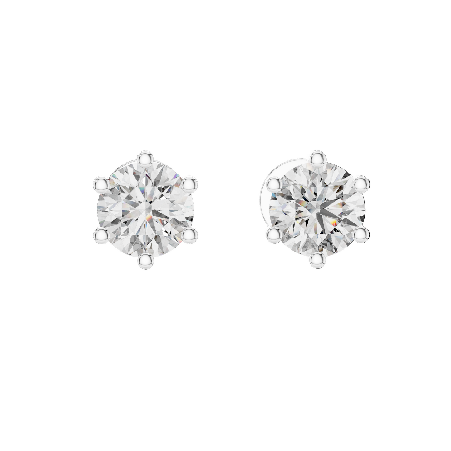 1.22 CT Lab-Created Diamond Stud Earrings | VVS-VS EF Clarity | 18KT, 14KT, 10KT Gold & 925 Silver | Rose, Yellow, White Gold & Moissanite Options