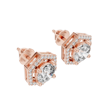 2.98 CT Lab-Grown VVS-VS-EF CVD Diamond Earrings | Hexagonal Cut Design | 18KT, 14KT, 10KT Gold & 925 Silver | Rose, Yellow, White Gold & Moissanite Options