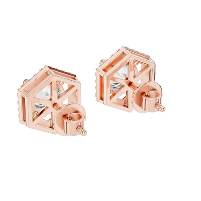 2.98 CT Lab-Grown VVS-VS-EF CVD Diamond Earrings | Hexagonal Cut Design | 18KT, 14KT, 10KT Gold & 925 Silver | Rose, Yellow, White Gold & Moissanite Options
