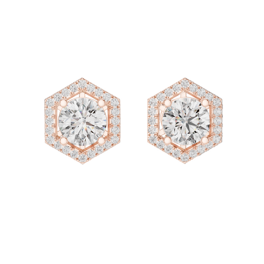 2.98 CT Lab-Grown VVS-VS-EF CVD Diamond Earrings | Hexagonal Cut Design | 18KT, 14KT, 10KT Gold & 925 Silver | Rose, Yellow, White Gold & Moissanite Options