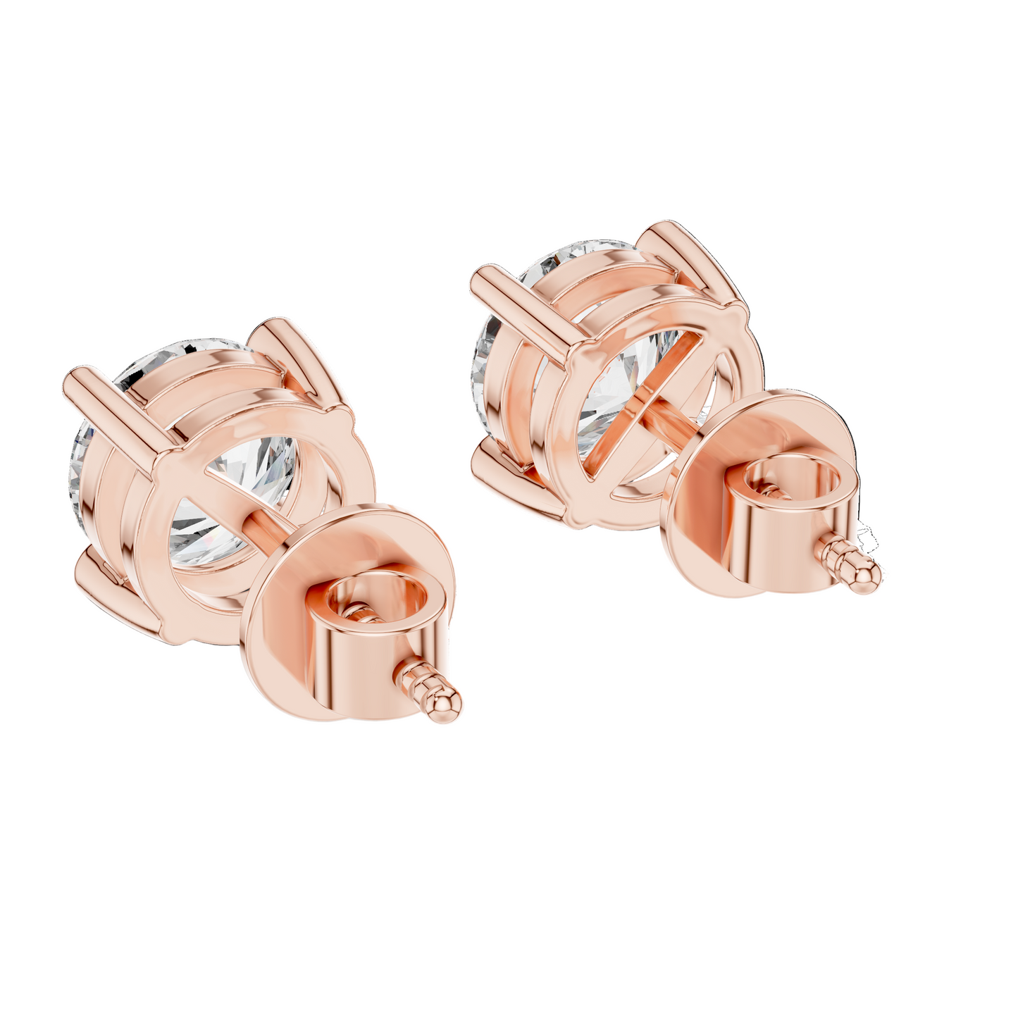 2.5 CT Lab-Grown VVS-VS EF CVD Diamond Stud Earrings | 18KT, 14KT, 10KT Gold & 925 Silver | Moissanite, Rose, Yellow, White Gold Options