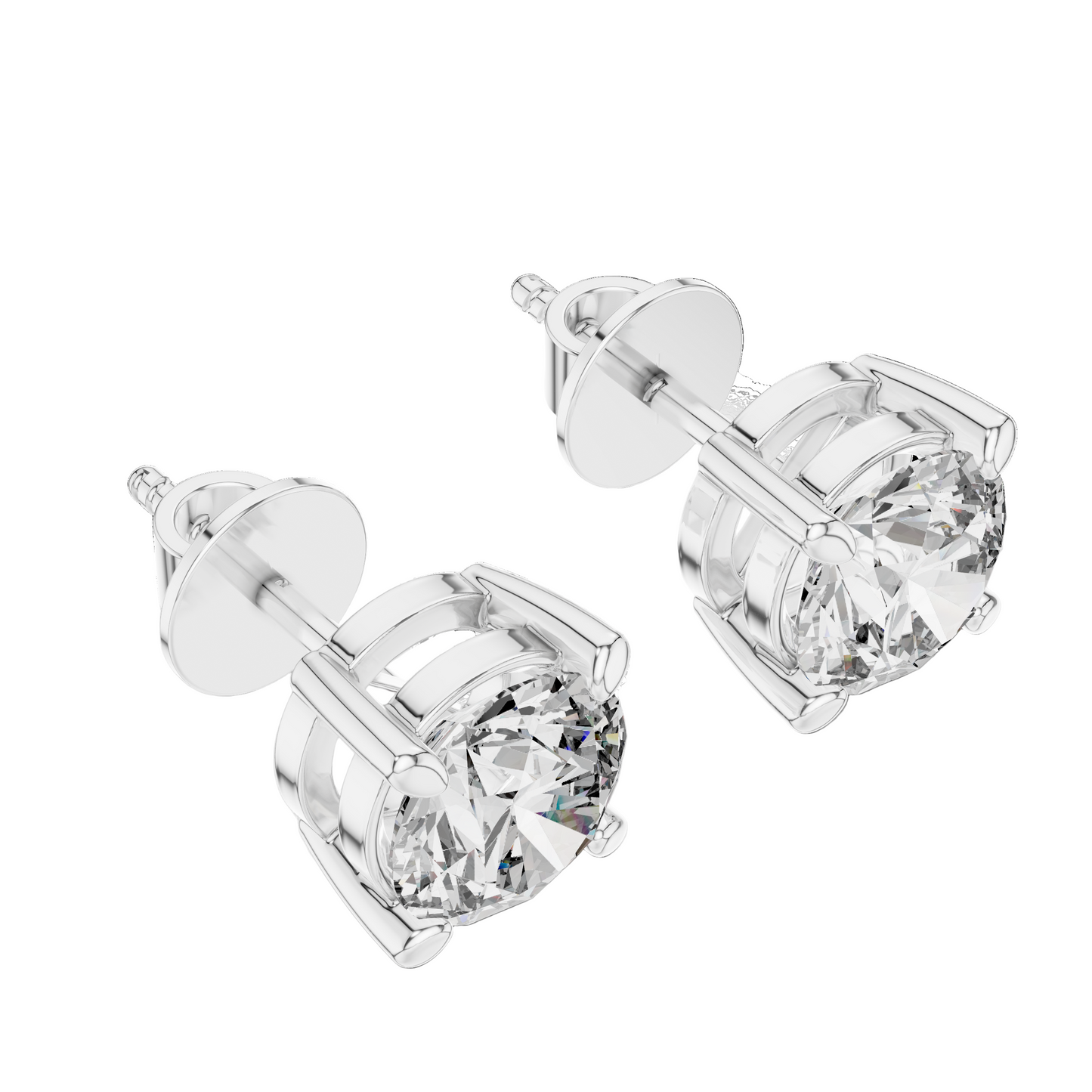 2.5 CT Lab-Grown VVS-VS EF CVD Diamond Stud Earrings | 18KT, 14KT, 10KT Gold & 925 Silver | Moissanite, Rose, Yellow, White Gold Options