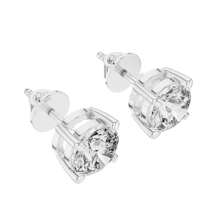 2.5 CT Lab-Grown VVS-VS EF CVD Diamond Stud Earrings | 18KT, 14KT, 10KT Gold & 925 Silver | Moissanite, Rose, Yellow, White Gold Options
