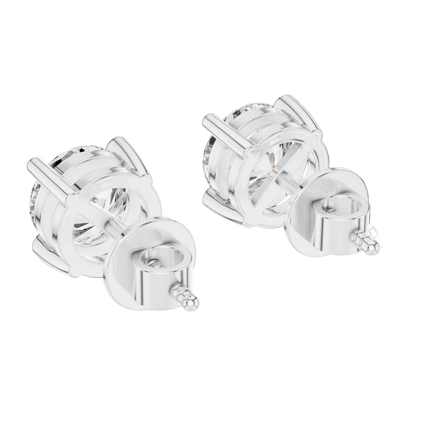 2.5 CT Lab-Grown VVS-VS EF CVD Diamond Stud Earrings | 18KT, 14KT, 10KT Gold & 925 Silver | Moissanite, Rose, Yellow, White Gold Options