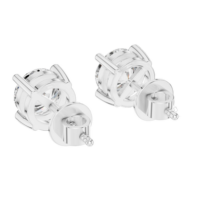 2.5 CT Lab-Grown VVS-VS EF CVD Diamond Stud Earrings | 18KT, 14KT, 10KT Gold & 925 Silver | Moissanite, Rose, Yellow, White Gold Options