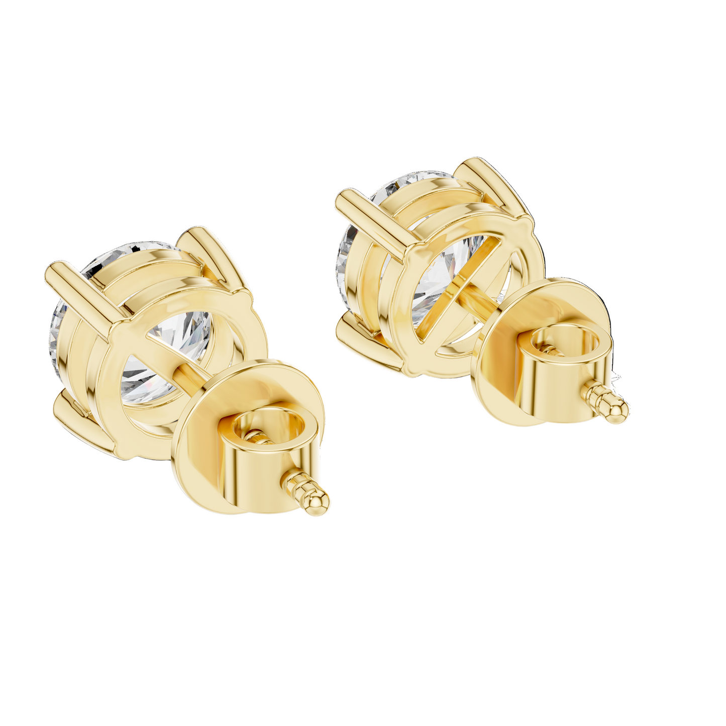 2.5 CT Lab-Grown VVS-VS EF CVD Diamond Stud Earrings | 18KT, 14KT, 10KT Gold & 925 Silver | Moissanite, Rose, Yellow, White Gold Options