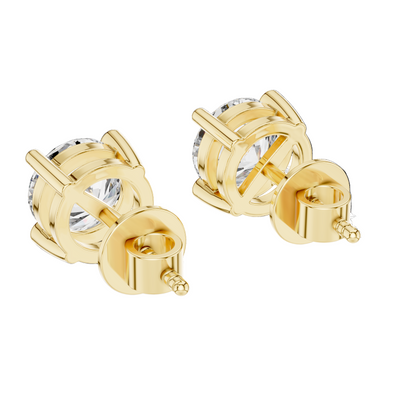 2.5 CT Lab-Grown VVS-VS EF CVD Diamond Stud Earrings | 18KT, 14KT, 10KT Gold & 925 Silver | Moissanite, Rose, Yellow, White Gold Options