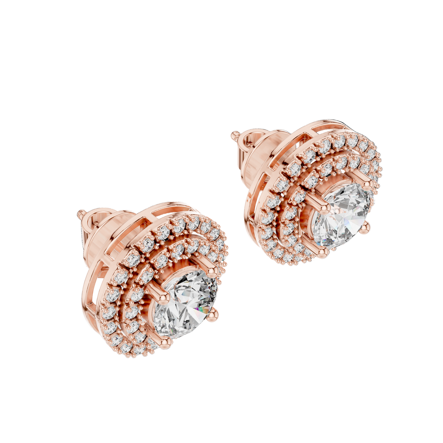 3.42 CT Lab-Grown VVS-VS-EF CVD Diamond Earrings | 18KT, 14KT, 10KT Gold & 925 Silver | Moissanite Option | Rose, Yellow, White Gold