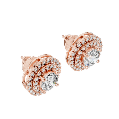 3.42 CT Lab-Grown VVS-VS-EF CVD Diamond Earrings | 18KT, 14KT, 10KT Gold & 925 Silver | Moissanite Option | Rose, Yellow, White Gold