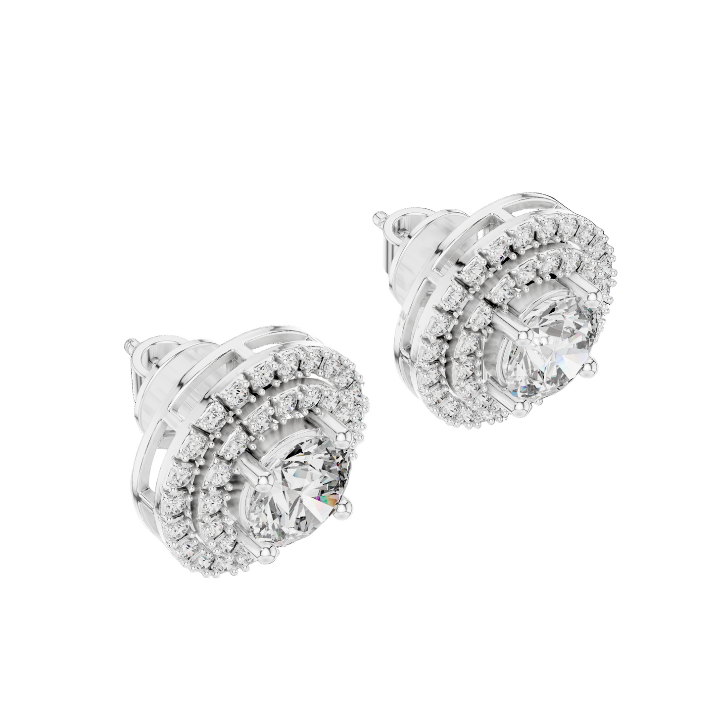 3.42 CT Lab-Grown VVS-VS-EF CVD Diamond Earrings | 18KT, 14KT, 10KT Gold & 925 Silver | Moissanite Option | Rose, Yellow, White Gold