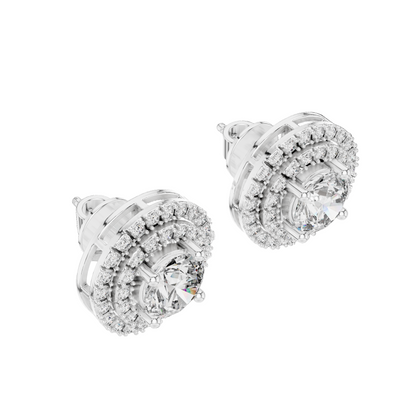 3.42 CT Lab-Grown VVS-VS-EF CVD Diamond Earrings | 18KT, 14KT, 10KT Gold & 925 Silver | Moissanite Option | Rose, Yellow, White Gold