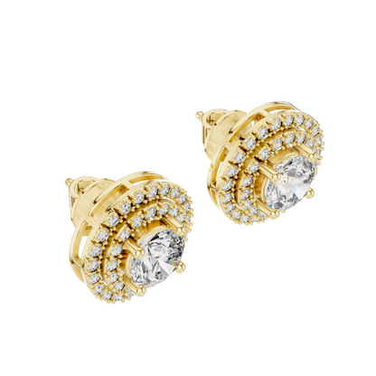 3.42 CT Lab-Grown VVS-VS-EF CVD Diamond Earrings | 18KT, 14KT, 10KT Gold & 925 Silver | Moissanite Option | Rose, Yellow, White Gold