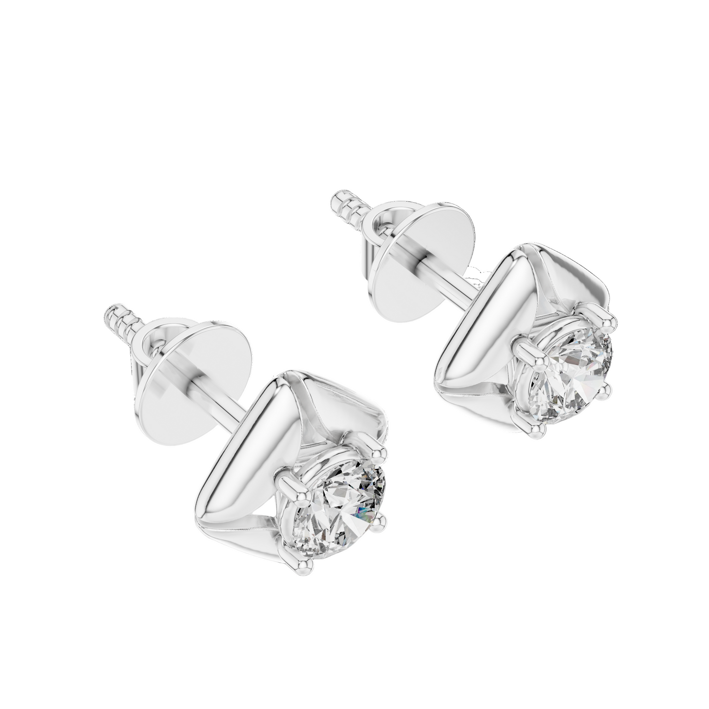 0.4782 CT Round Brilliant Lab Grown Diamond Earrings for Women | VVS-VS EF CVD | 18KT, 14KT, 10KT Gold & 925 Silver | Rose, Yellow, White Gold & Moissanite Options