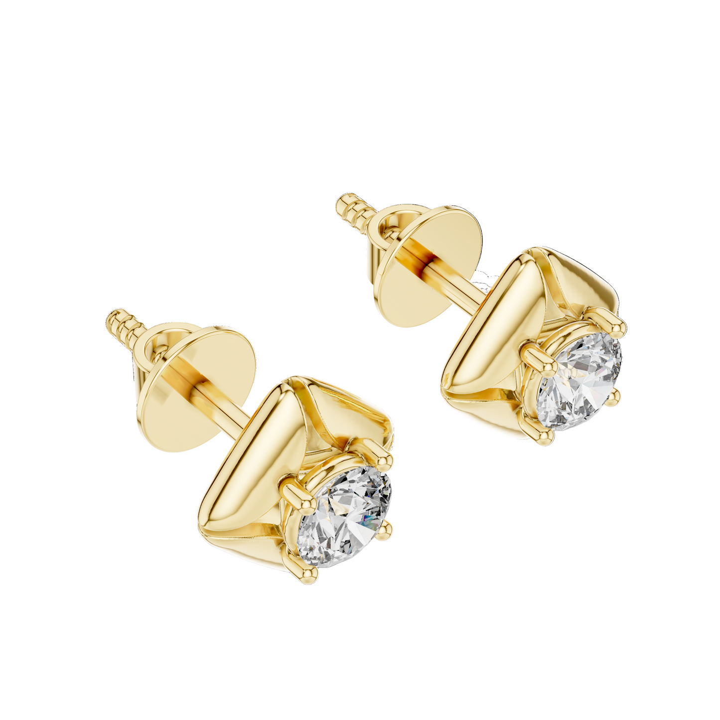 0.4782 CT Round Brilliant Lab Grown Diamond Earrings for Women | VVS-VS EF CVD | 18KT, 14KT, 10KT Gold & 925 Silver | Rose, Yellow, White Gold & Moissanite Options