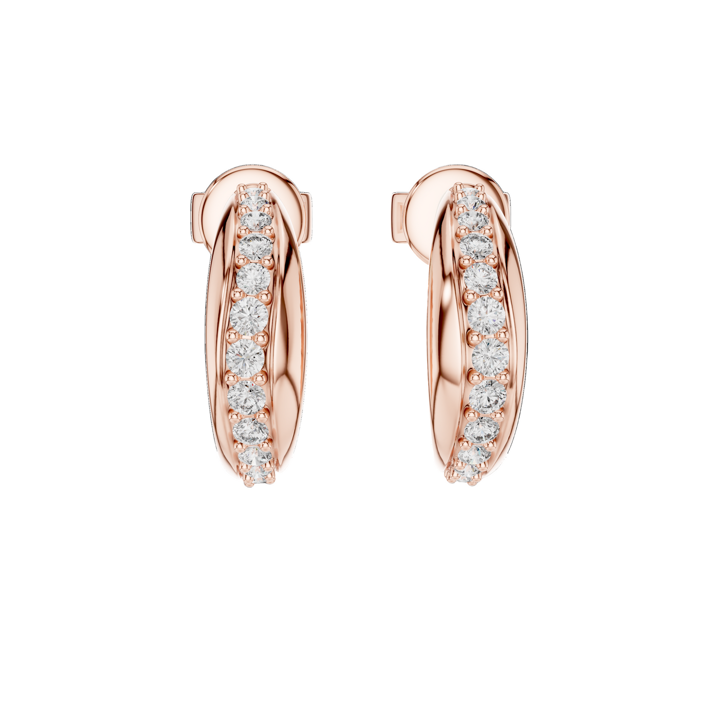 0.38 CT Lab-Grown VVS-VS EF CVD Diamond Hoop Earrings | 18KT, 14KT, 10KT Gold & 925 Silver | Moissanite Options | Rose, Yellow, White Gold