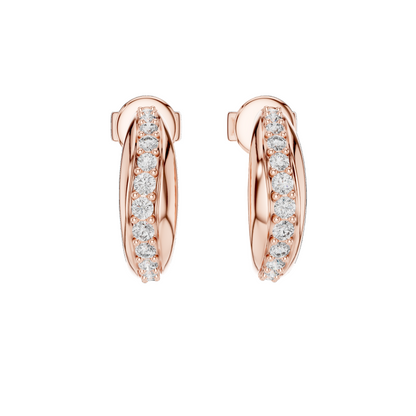 0.38 CT Lab-Grown VVS-VS EF CVD Diamond Hoop Earrings | 18KT, 14KT, 10KT Gold & 925 Silver | Moissanite Options | Rose, Yellow, White Gold