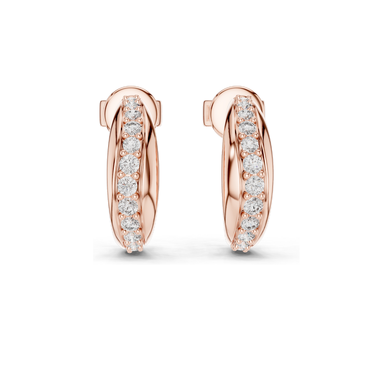0.38 CT Lab Diamond Hoop Earrings | Round Brilliant Cut | 18KT, 14KT, 10KT Gold & 925 Silver | Rose, Yellow, White Gold | Luxury Fine Jewelry