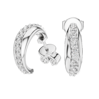 0.38 CT Lab-Grown VVS-VS EF CVD Diamond Hoop Earrings | 18KT, 14KT, 10KT Gold & 925 Silver | Moissanite Options | Rose, Yellow, White Gold