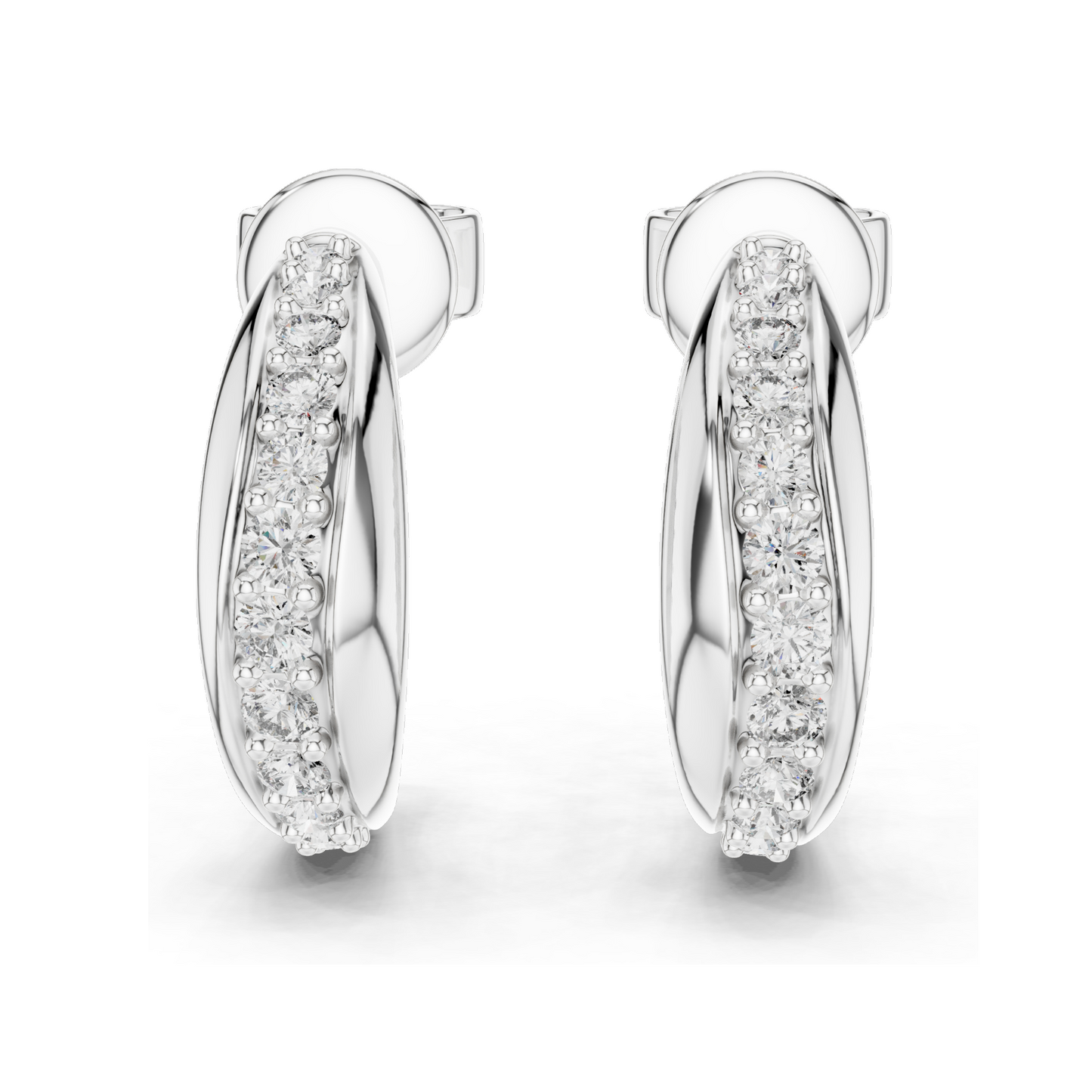 0.38 CT Lab Diamond Hoop Earrings | Round Brilliant Cut | 18KT, 14KT, 10KT Gold & 925 Silver | Rose, Yellow, White Gold | Luxury Fine Jewelry