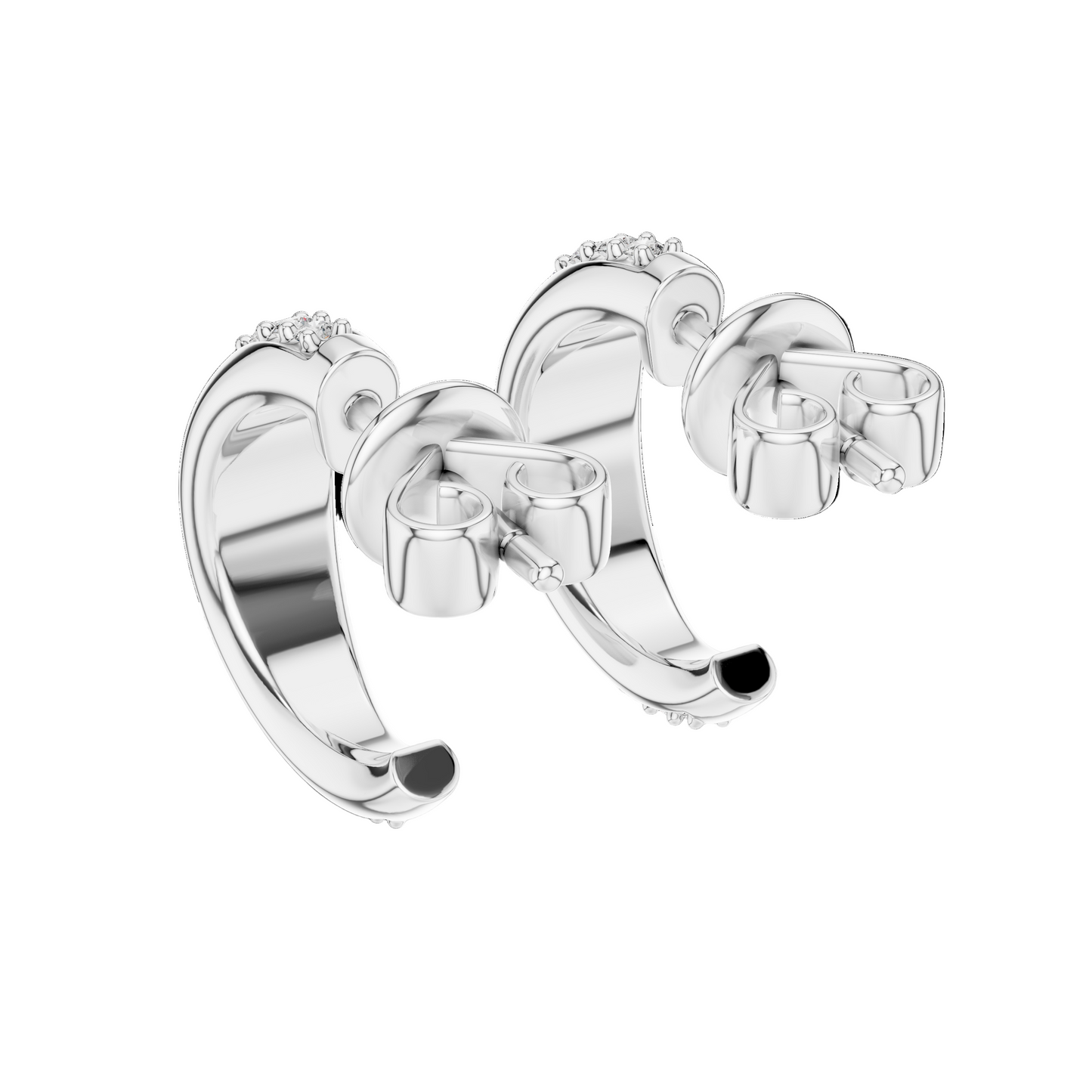 0.38 CT Lab-Grown VVS-VS EF CVD Diamond Hoop Earrings | 18KT, 14KT, 10KT Gold & 925 Silver | Moissanite Options | Rose, Yellow, White Gold