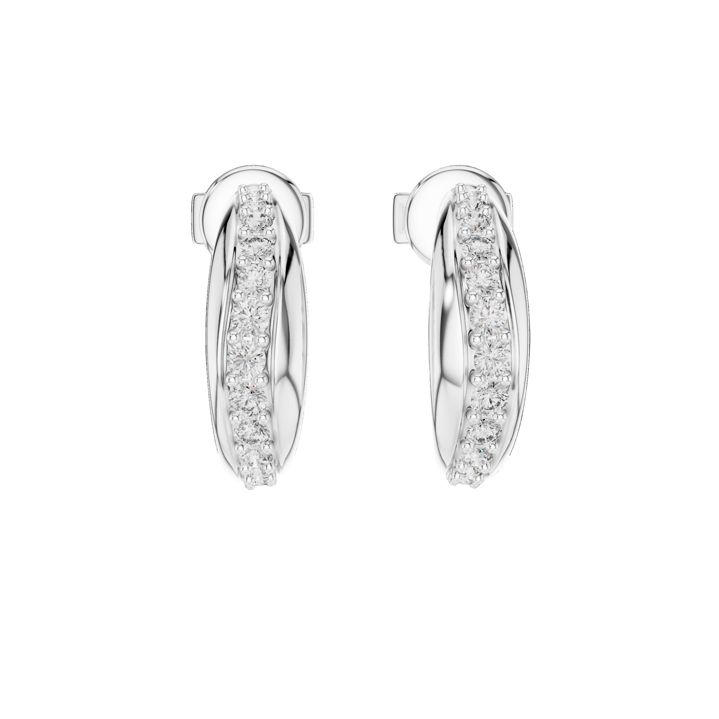 0.38 CT Lab-Grown VVS-VS EF CVD Diamond Hoop Earrings | 18KT, 14KT, 10KT Gold & 925 Silver | Moissanite Options | Rose, Yellow, White Gold