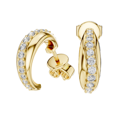 0.38 CT Lab-Grown VVS-VS EF CVD Diamond Hoop Earrings | 18KT, 14KT, 10KT Gold & 925 Silver | Moissanite Options | Rose, Yellow, White Gold