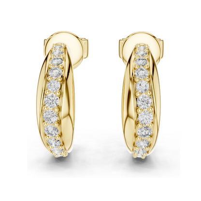 0.38 CT Lab Diamond Hoop Earrings | Round Brilliant Cut | 18KT, 14KT, 10KT Gold & 925 Silver | Rose, Yellow, White Gold | Luxury Fine Jewelry