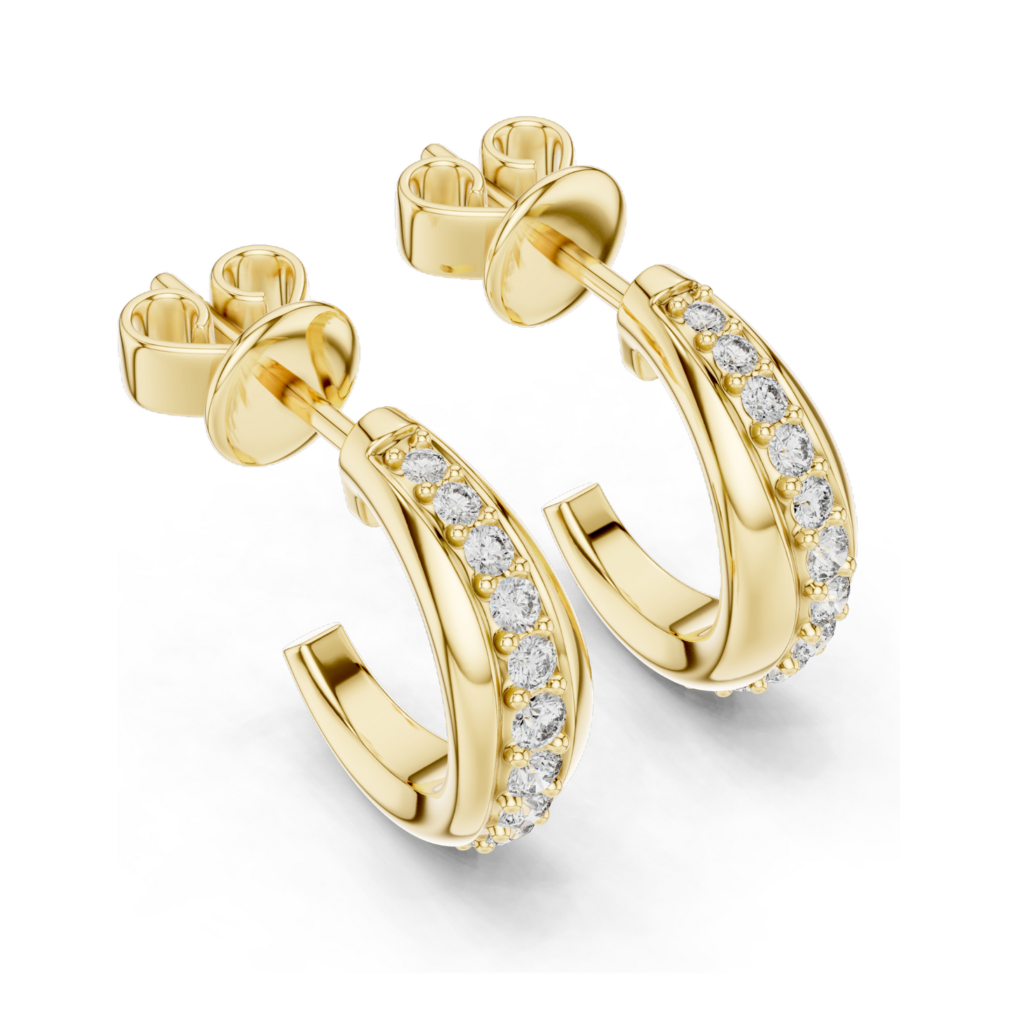 0.38 CT Lab Diamond Hoop Earrings | Round Brilliant Cut | 18KT, 14KT, 10KT Gold & 925 Silver | Rose, Yellow, White Gold | Luxury Fine Jewelry