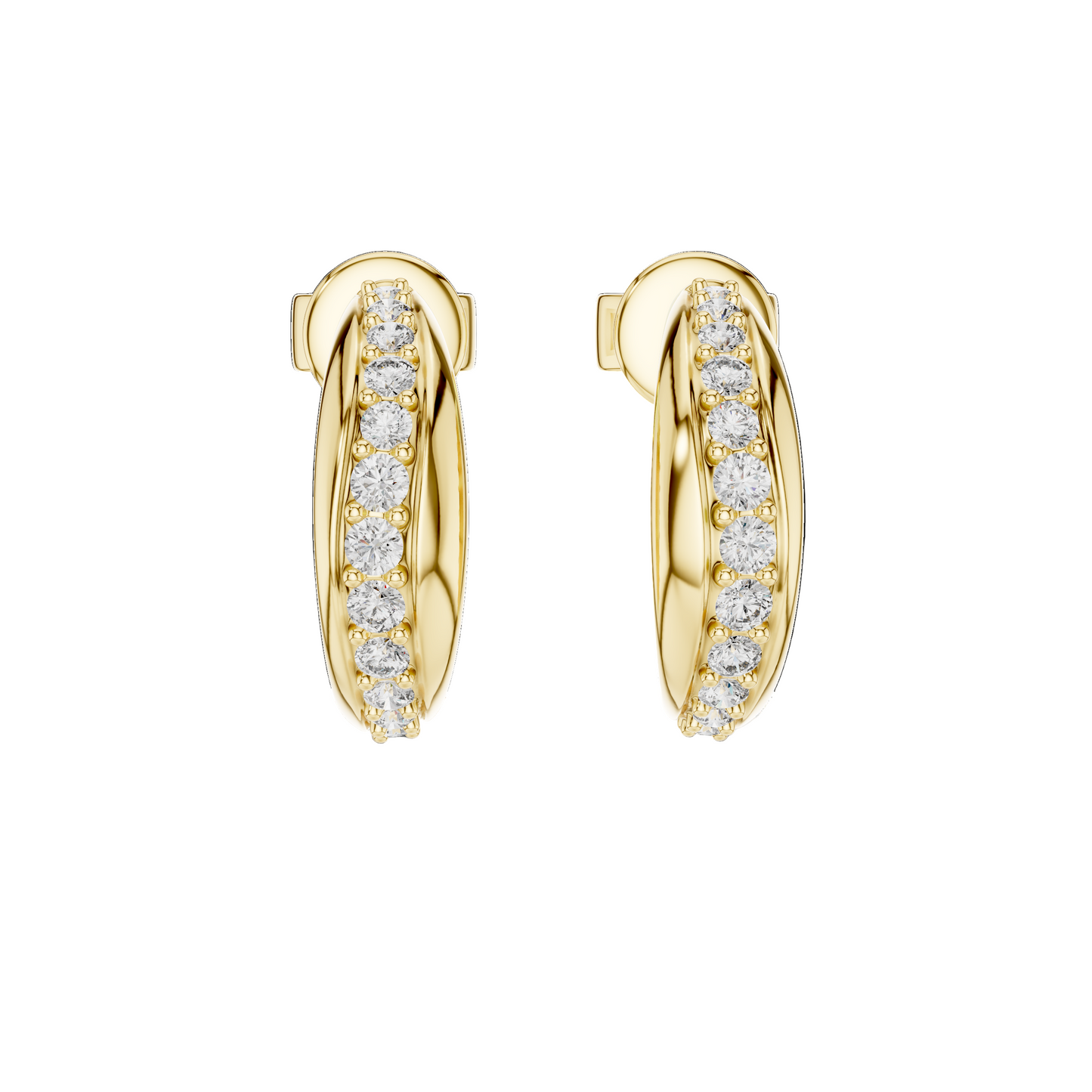 0.38 CT Lab-Grown VVS-VS EF CVD Diamond Hoop Earrings | 18KT, 14KT, 10KT Gold & 925 Silver | Moissanite Options | Rose, Yellow, White Gold