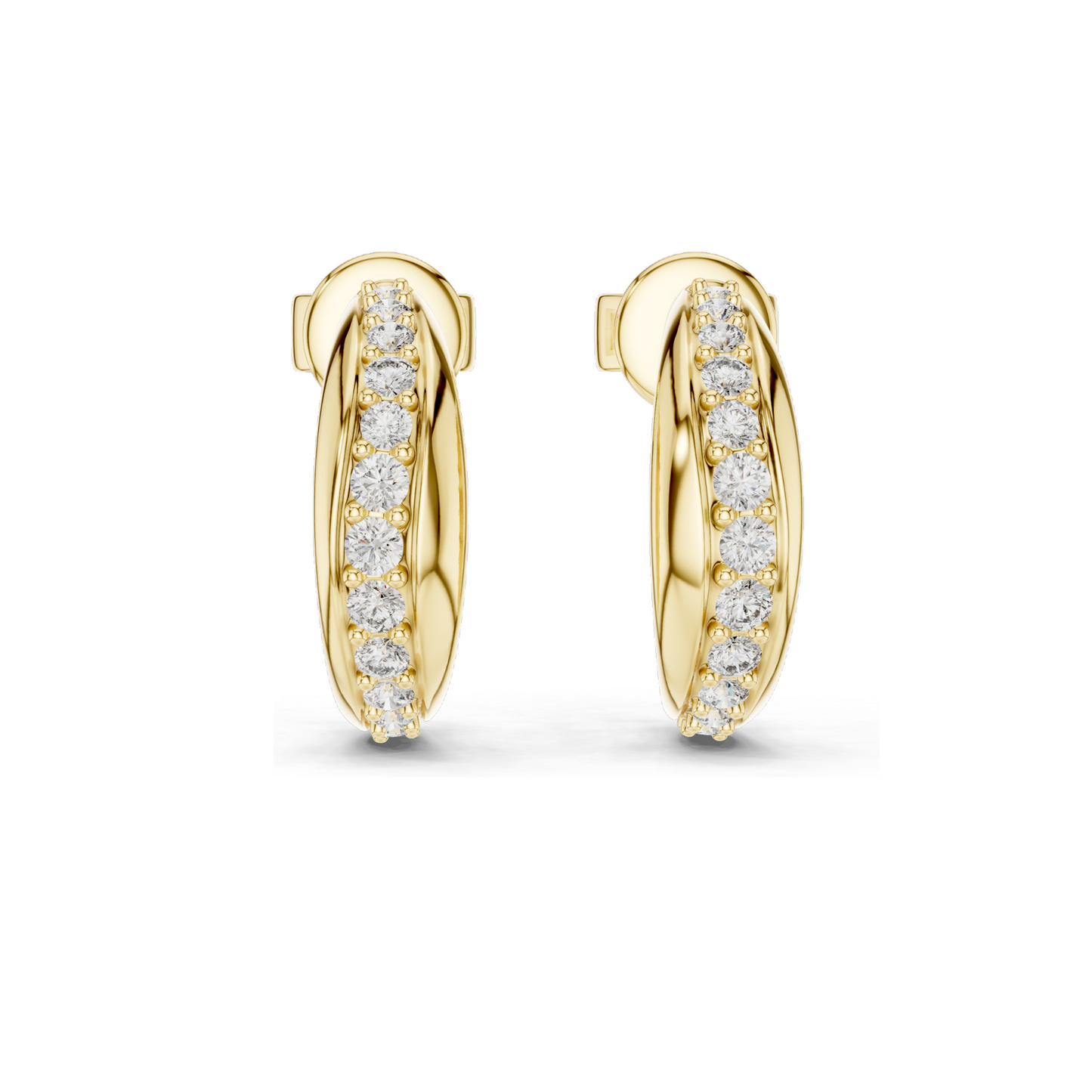 0.38 CT Lab Diamond Hoop Earrings | Round Brilliant Cut | 18KT, 14KT, 10KT Gold & 925 Silver | Rose, Yellow, White Gold | Luxury Fine Jewelry
