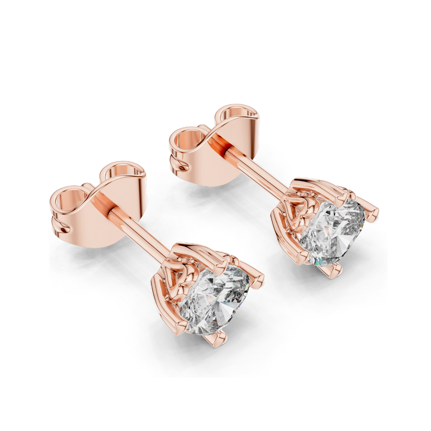 1.5 CT Lab-Created Diamond Stud Earrings | VVS-VS EF Clarity | 18KT, 14KT, 10KT Gold & 925 Silver | Rose, Yellow, White Gold & Moissanite Options
