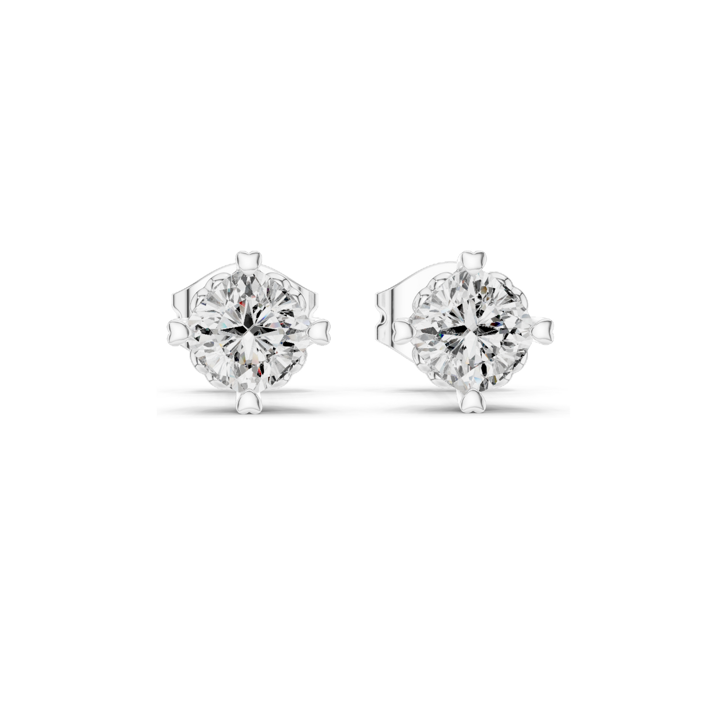 1.5 CT Lab-Created Diamond Stud Earrings | VVS-VS EF Clarity | 18KT, 14KT, 10KT Gold & 925 Silver | Rose, Yellow, White Gold & Moissanite Options