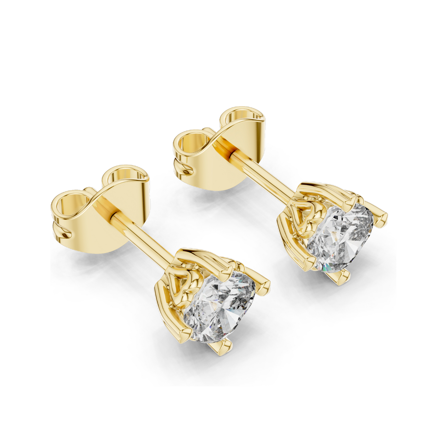1.5 CT Lab-Created Diamond Stud Earrings | VVS-VS EF Clarity | 18KT, 14KT, 10KT Gold & 925 Silver | Rose, Yellow, White Gold & Moissanite Options