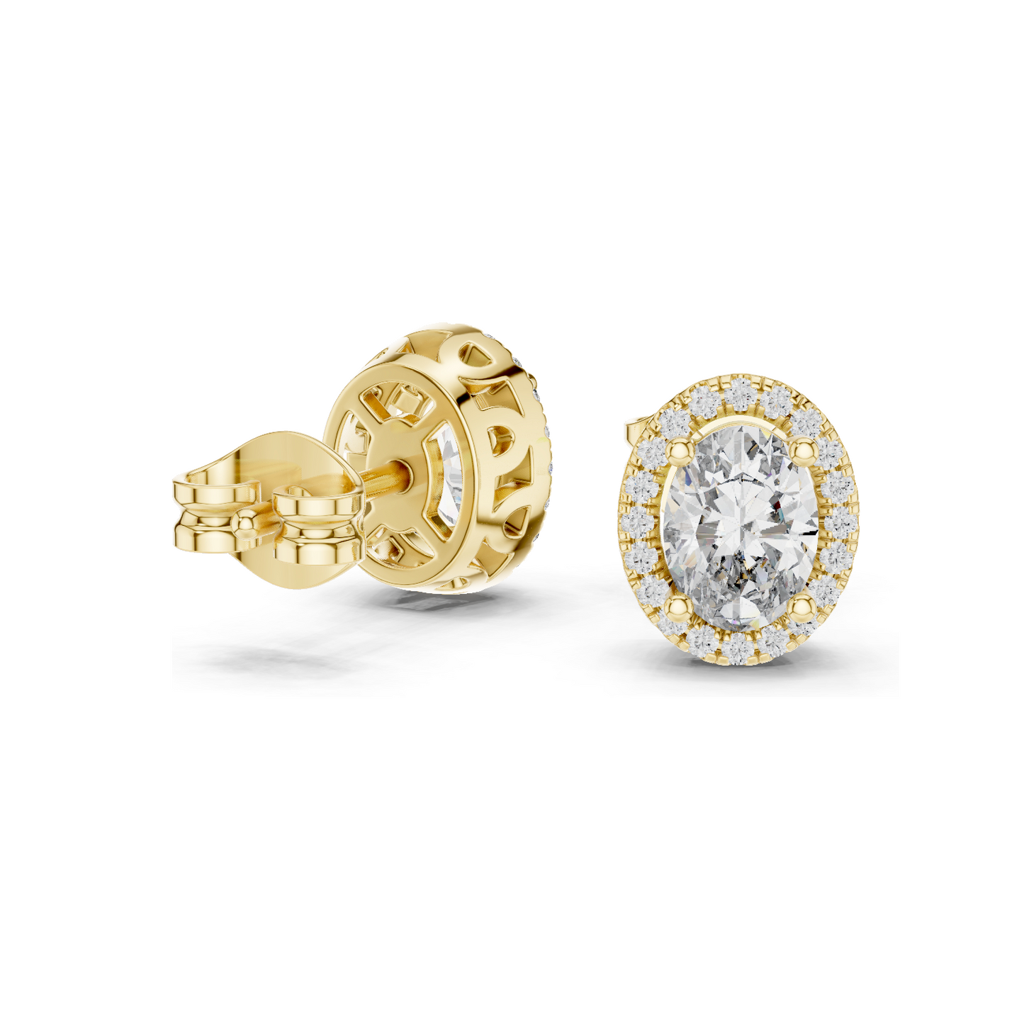 1.2 CT Lab Diamond Halo Earrings for Women | VVS-VS EF Clarity | 18KT, 14KT, 10KT Gold & 925 Silver | Rose, Yellow, White Gold & Moissanite Options