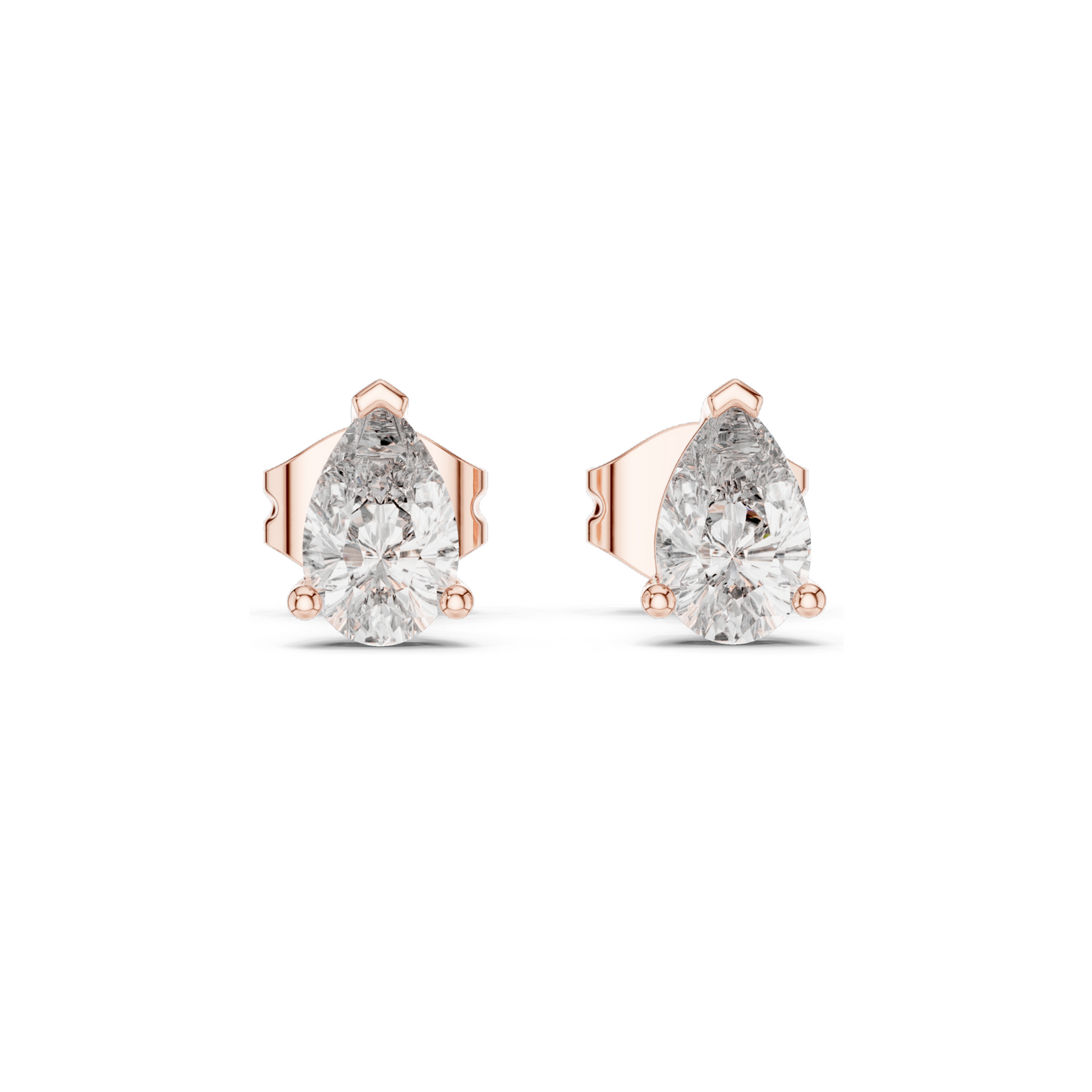 1 CT Lab Diamond Pear-Shaped Earrings | VVS-VS Clarity, EF Color | 18KT, 14KT, 10KT Gold & 925 Silver Options | Rose, Yellow, White Gold & Moissanite