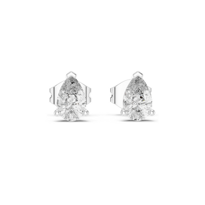 1 CT Lab Diamond Pear-Shaped Earrings | VVS-VS Clarity, EF Color | 18KT, 14KT, 10KT Gold & 925 Silver Options | Rose, Yellow, White Gold & Moissanite