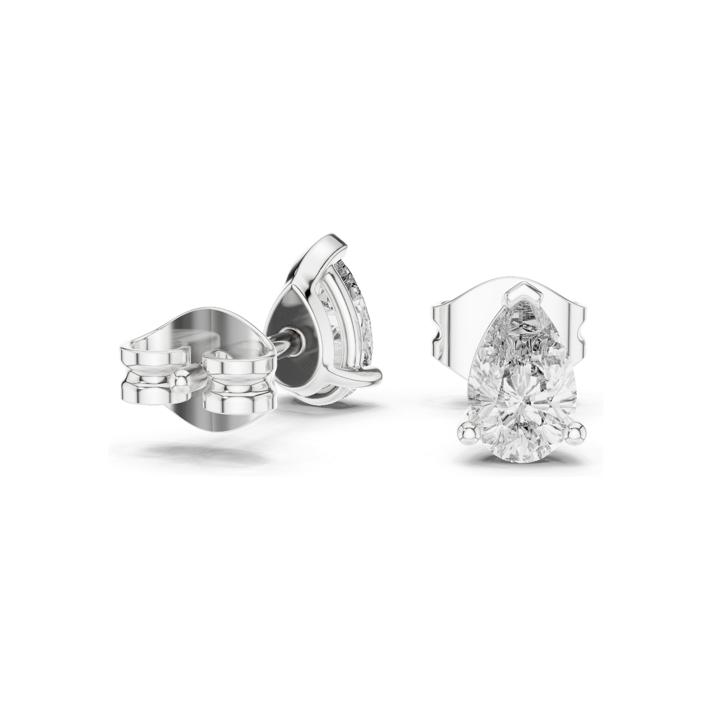 1 CT Lab Diamond Pear-Shaped Earrings | VVS-VS Clarity, EF Color | 18KT, 14KT, 10KT Gold & 925 Silver Options | Rose, Yellow, White Gold & Moissanite
