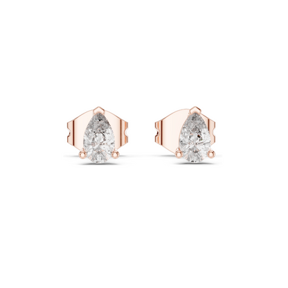 0.5 CT Lab Diamond Teardrop Earrings | VVS-VS EF Clarity | 18KT, 14KT, 10KT Gold & 925 Silver | Rose, Yellow, White Gold & Moissanite Options