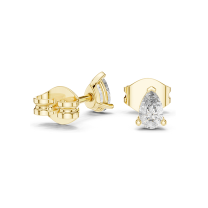 0.5 CT Lab Diamond Teardrop Earrings | VVS-VS EF Clarity | 18KT, 14KT, 10KT Gold & 925 Silver | Rose, Yellow, White Gold & Moissanite Options