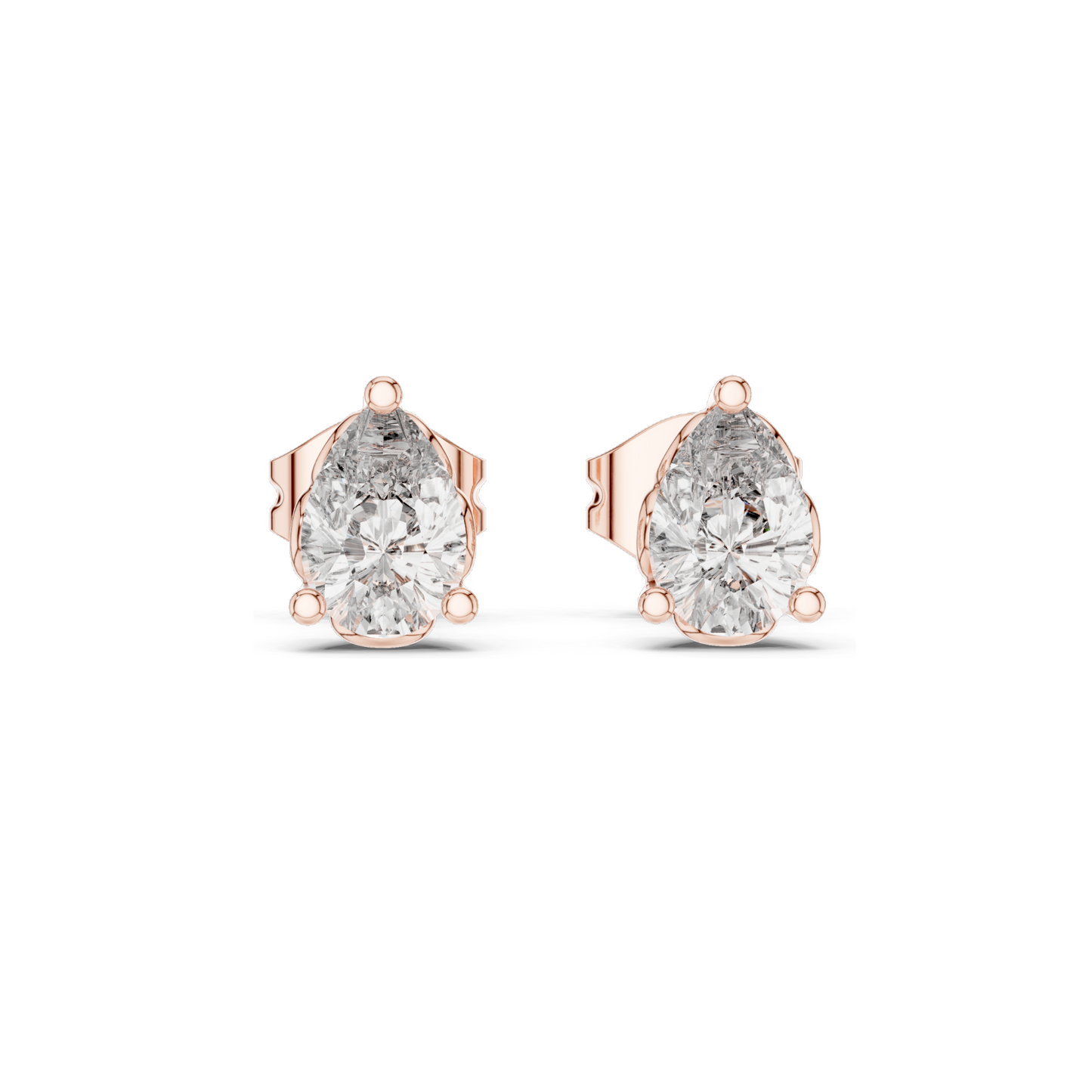 0.95 CT Lab-Grown Diamond Pear-Shaped Stud Earrings | VVS-VS EF Clarity | 18KT, 14KT, 10KT Gold & 925 Silver | Rose, Yellow, White Gold & Moissanite Options