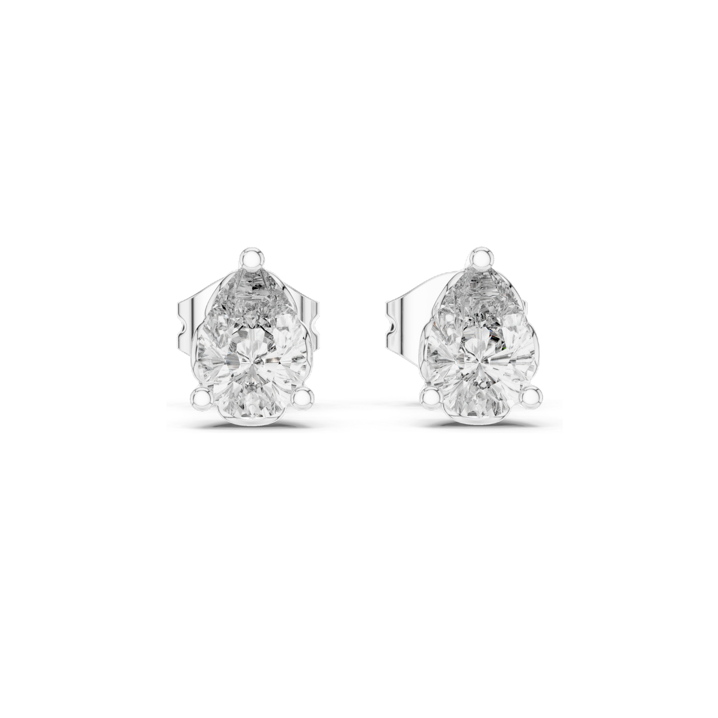 0.95 CT Lab-Grown Diamond Pear-Shaped Stud Earrings | VVS-VS EF Clarity | 18KT, 14KT, 10KT Gold & 925 Silver | Rose, Yellow, White Gold & Moissanite Options