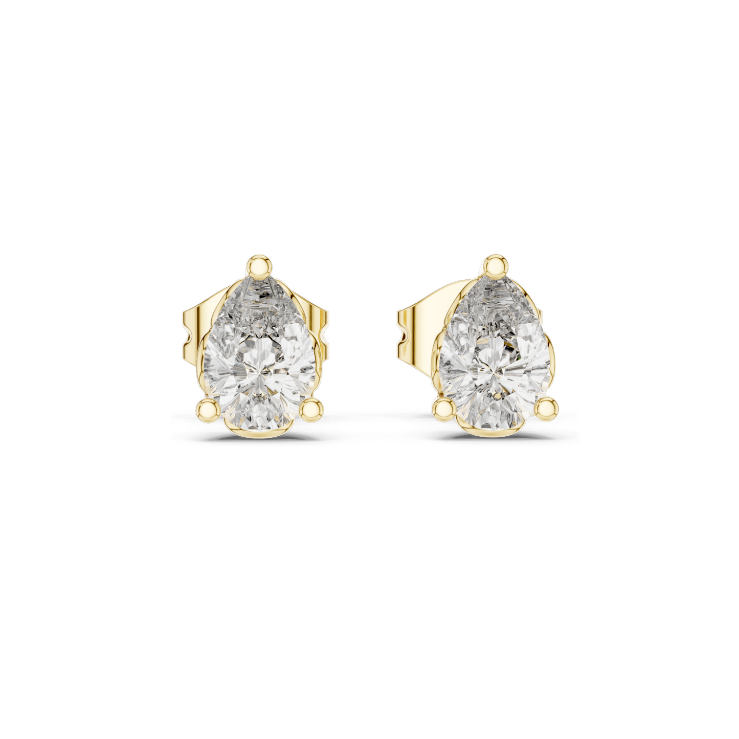 0.95 CT Lab-Grown Diamond Pear-Shaped Stud Earrings | VVS-VS EF Clarity | 18KT, 14KT, 10KT Gold & 925 Silver | Rose, Yellow, White Gold & Moissanite Options