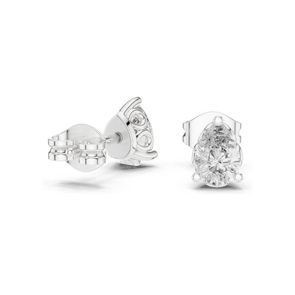 0.95 CT Lab-Grown Diamond Pear-Shaped Stud Earrings | VVS-VS EF Clarity | 18KT, 14KT, 10KT Gold & 925 Silver | Rose, Yellow, White Gold & Moissanite Options
